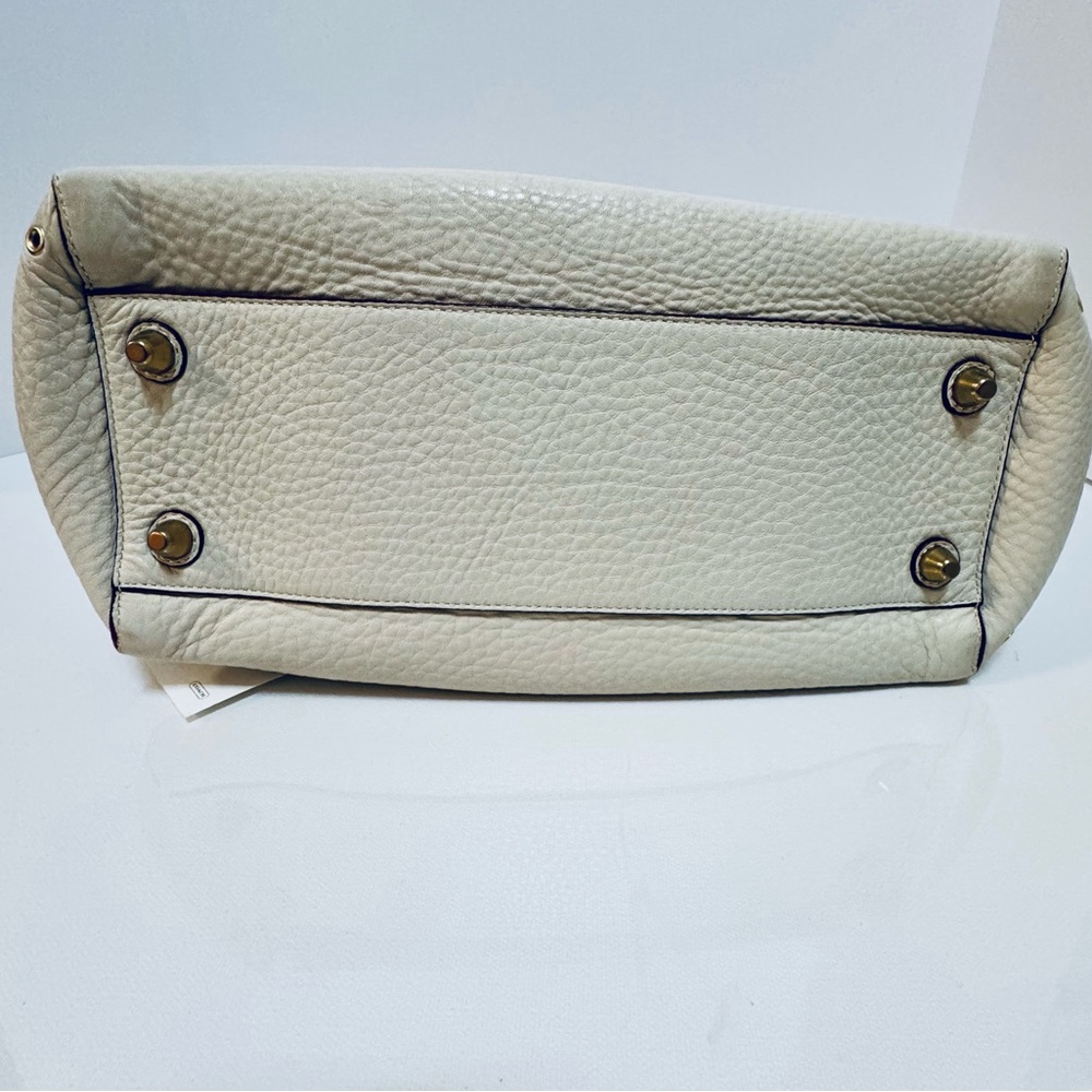 Coach Hampton Ivory Pebbled Leather Satchel - Picture 7 of 9